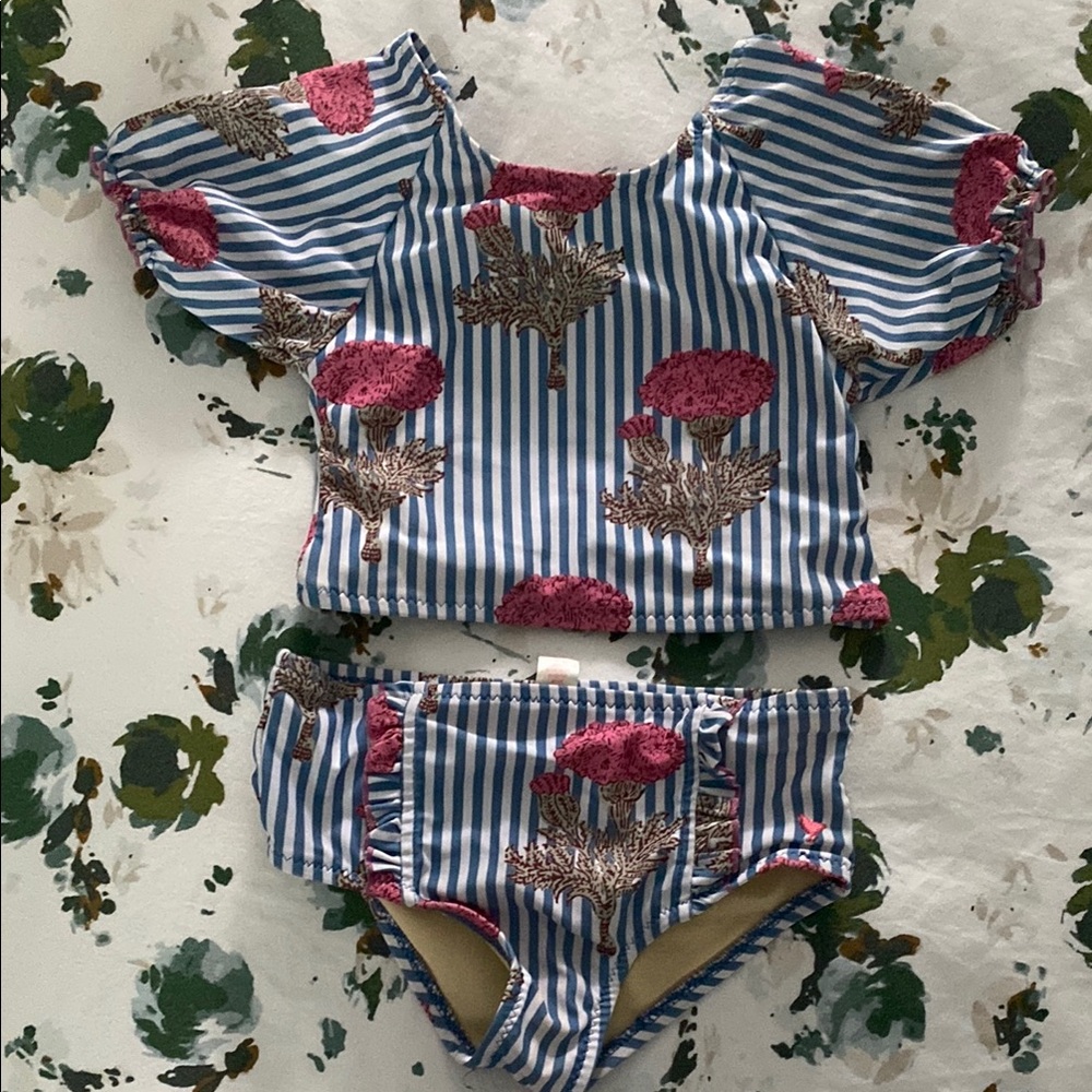 Pink Chicken Girls Floral Tankini Swimsuit